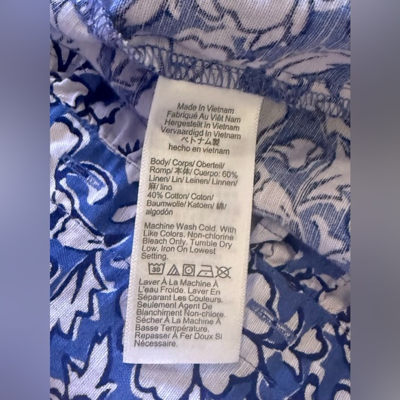 J Crew Linen-cotton blend ruffle top with puff sleeves  White/ Floral Summer XS - Picture 6 of 16